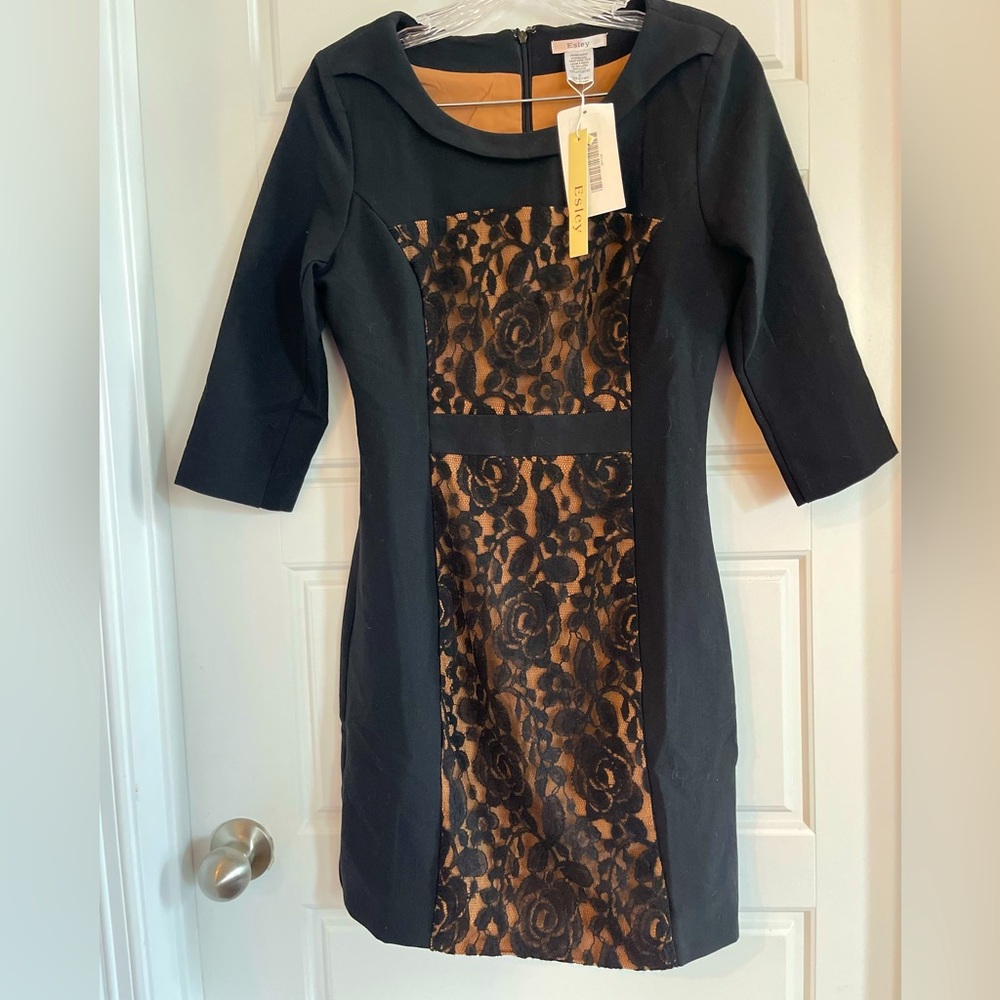 Esley Woman’s Black Lace Mini Dress Size:Small NWT
